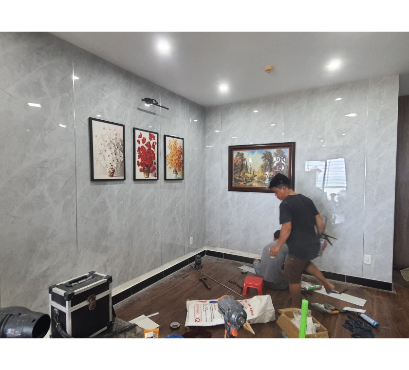 Thi công ốp tường PVC giả đá ở bà rịa vũng tàu