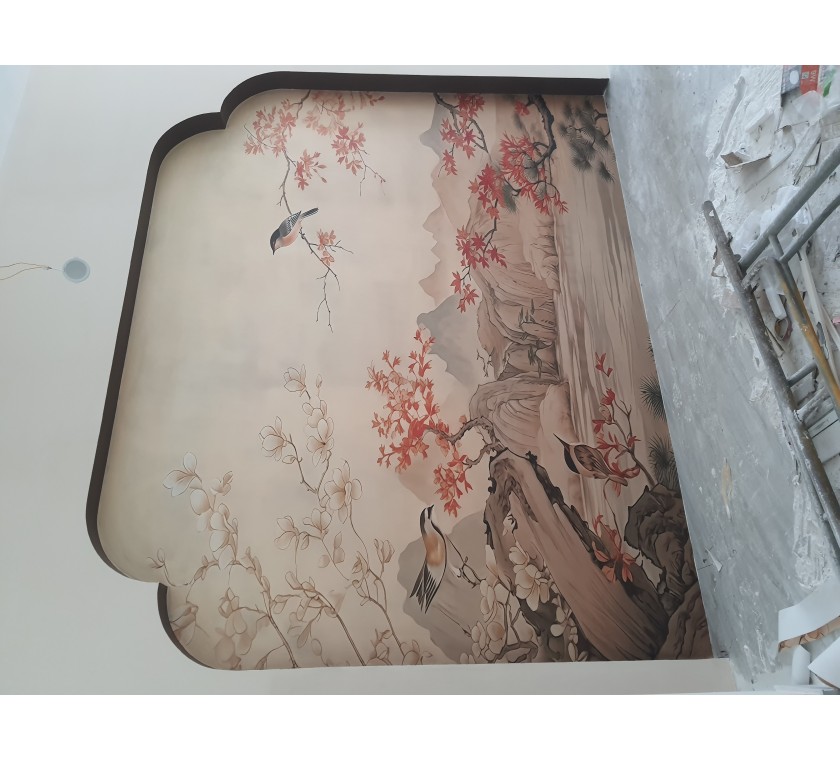 Thi công tranh dán tường 3D cho Spa 323 Trương Công Định Vũng Tàu