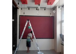 thi công giấy dán tường 3D - cho nhà hàng số 8 Trương Công Định - Vũng Tàu