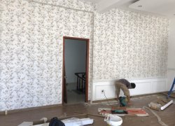 thi công giấy dán tường 3D ở vũng tàu - công trình 45 Nguyễn Văn Trỗi - Vũng Tàu