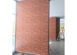 thi công giấy dán tường 3D giả gạch cho quán cafe tại CC godl sea Hoàng Hoa Thám - Vũng Tàu