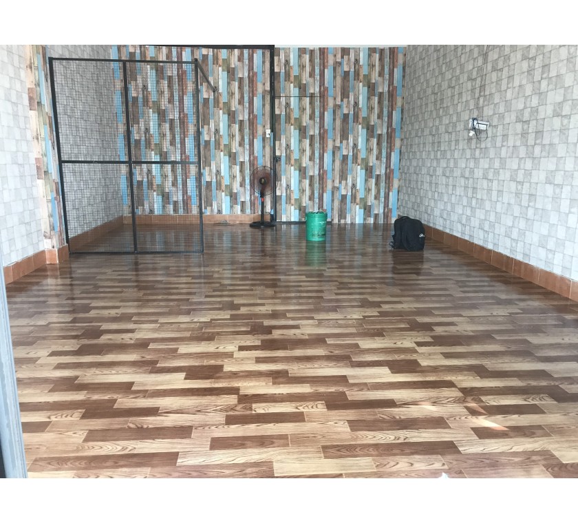 giấy dán tường 3D giả đá, giả gỗ (  quán trà sữa - Hùng Vương - Long Hải )